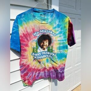 bob ross happy accidents tie dye t shirt